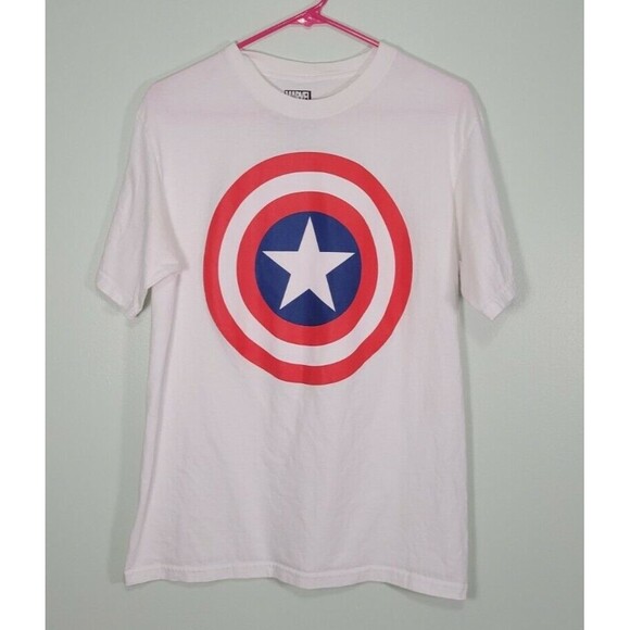 Captain America Shield Logo Marvel Comics Licensed Adult T-Shirt M - Picture 2 of 5
